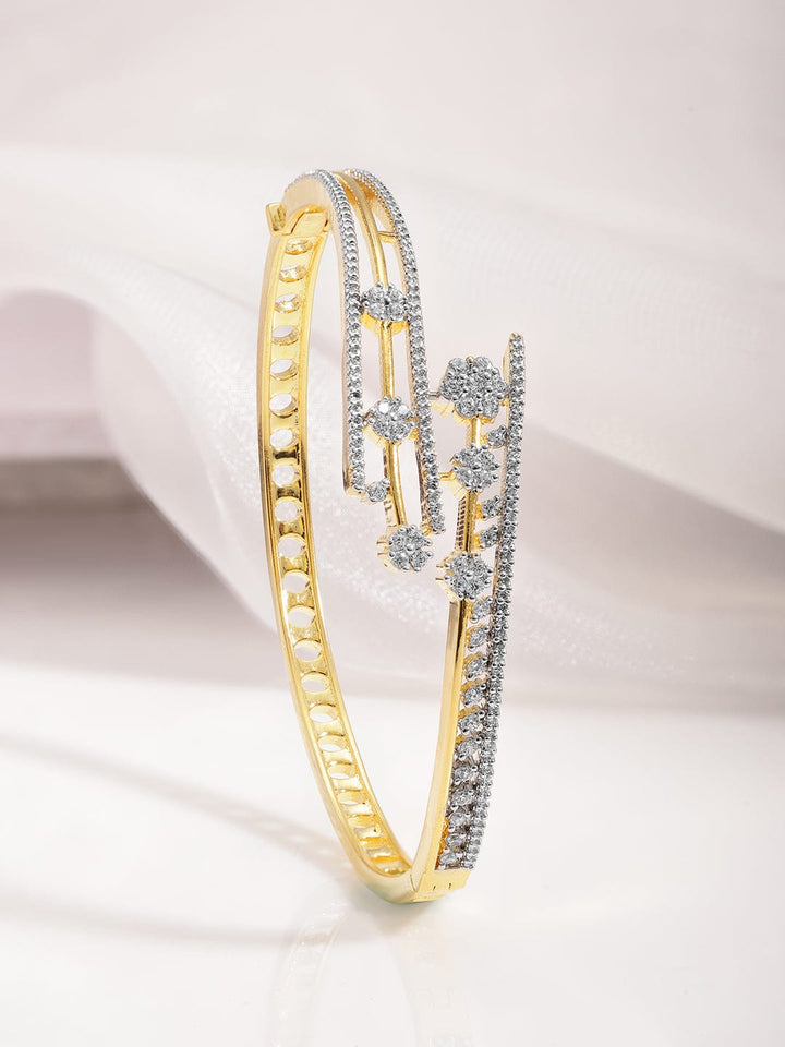 22KT Gold Cubic Zirconia Studded Adjustable Bracelet Bracelet