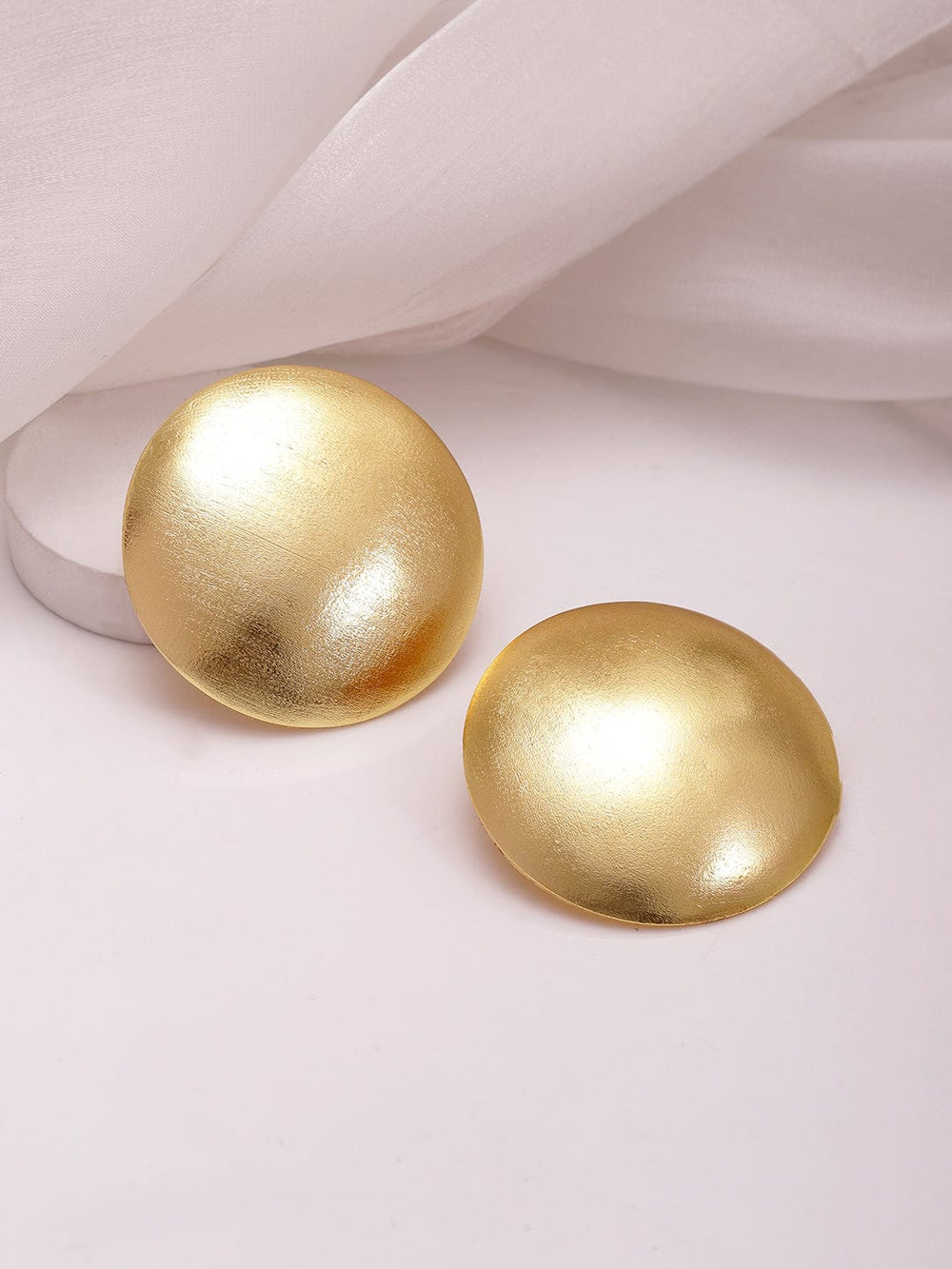 22KT Gold Plated Brass Circular Stud Earrings Stud Earrings