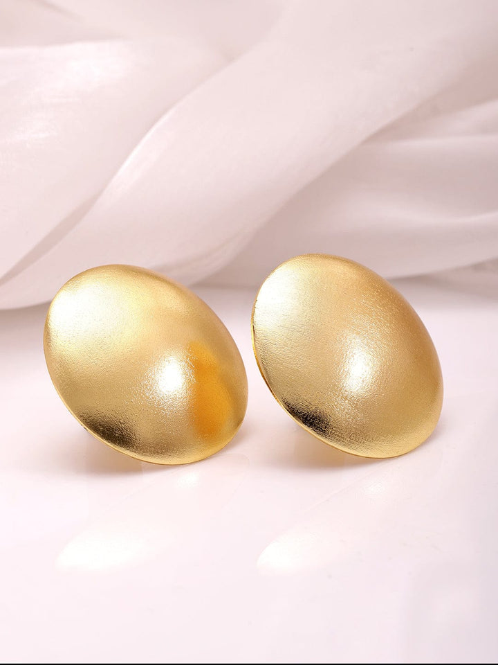 22KT Gold Plated Brass Circular Stud Earrings Stud Earrings