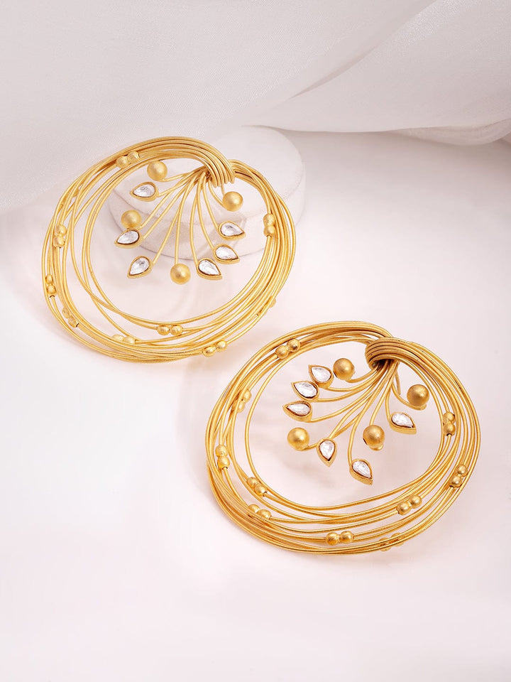 22KT Gold Plated Brass Floral Studs Earrings Earrings