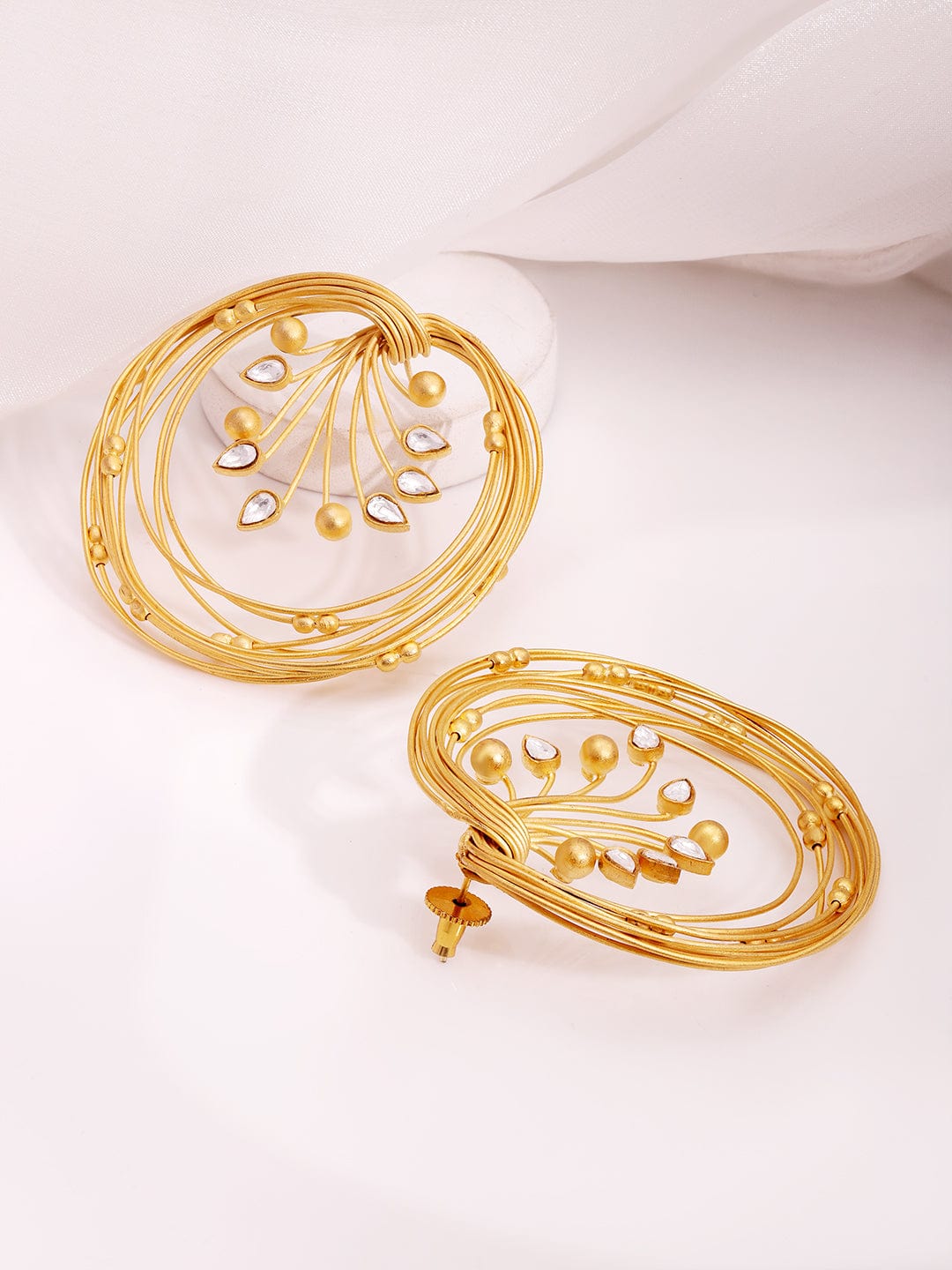 22KT Gold Plated Brass Floral Studs Earrings Earrings