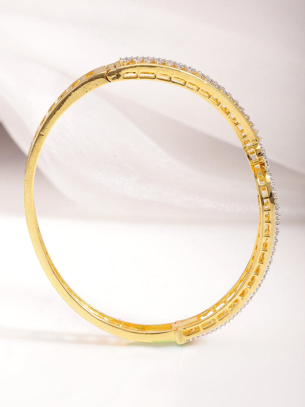 22KT Gold Plated Cubic Zirconia Stylish Slip On Bracelets Bracelet