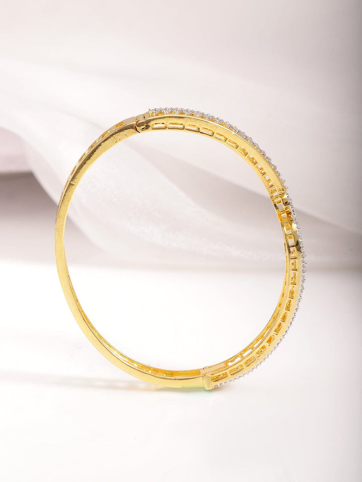 22KT Gold Plated Cubic Zirconia Stylish Slip On Bracelets Bracelet