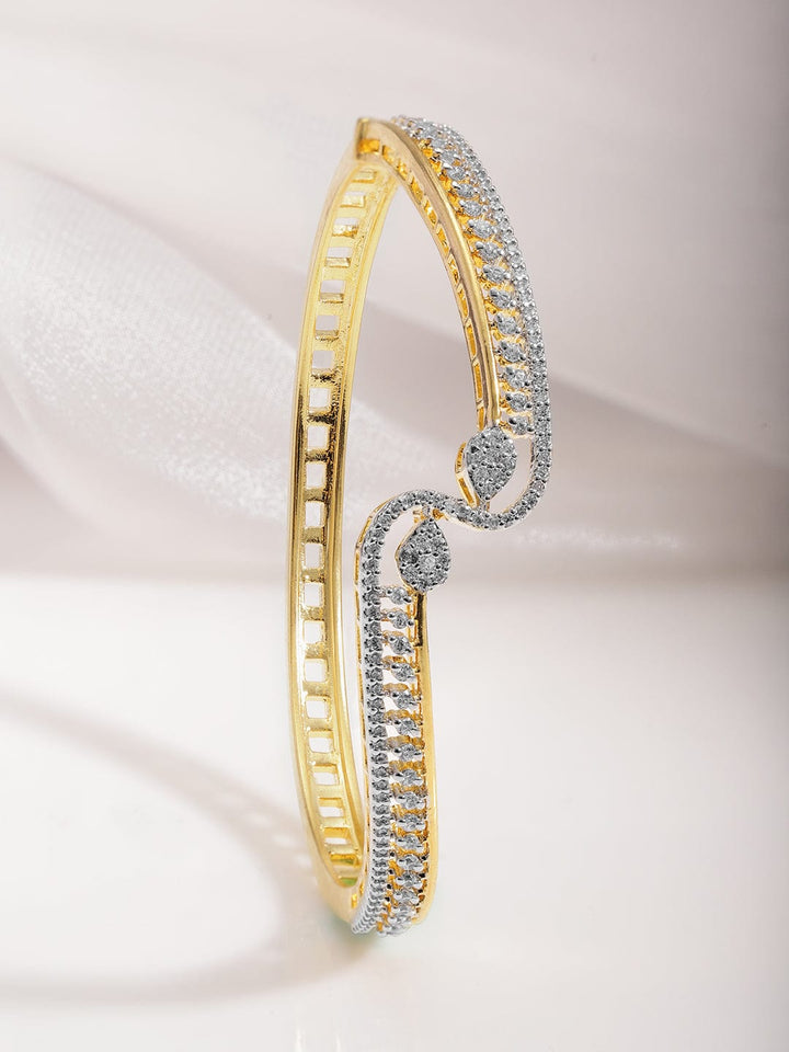 22KT Gold Plated Cubic Zirconia Stylish Slip On Bracelets Bracelet