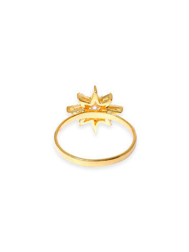 22KT Gold Plated Star Motif Finger Ring Rings