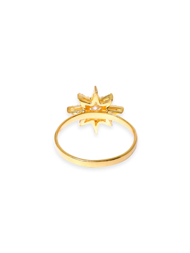 22KT Gold Plated Star Motif Finger Ring Rings