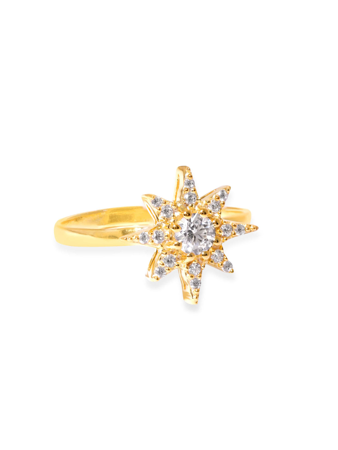 22KT Gold Plated Star Motif Finger Ring Rings