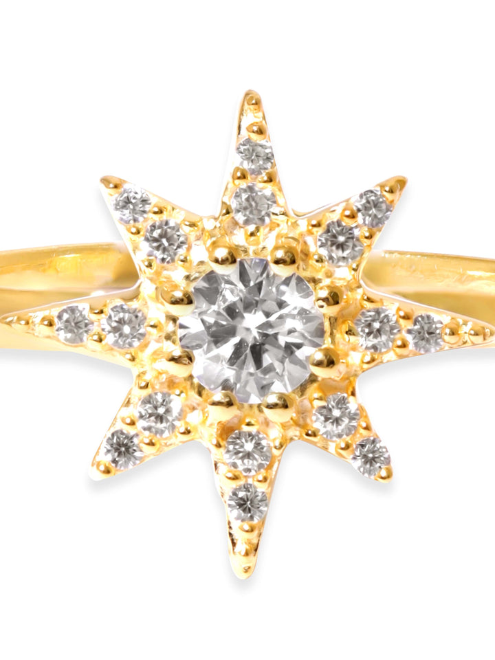 22KT Gold Plated Star Motif Finger Ring Rings