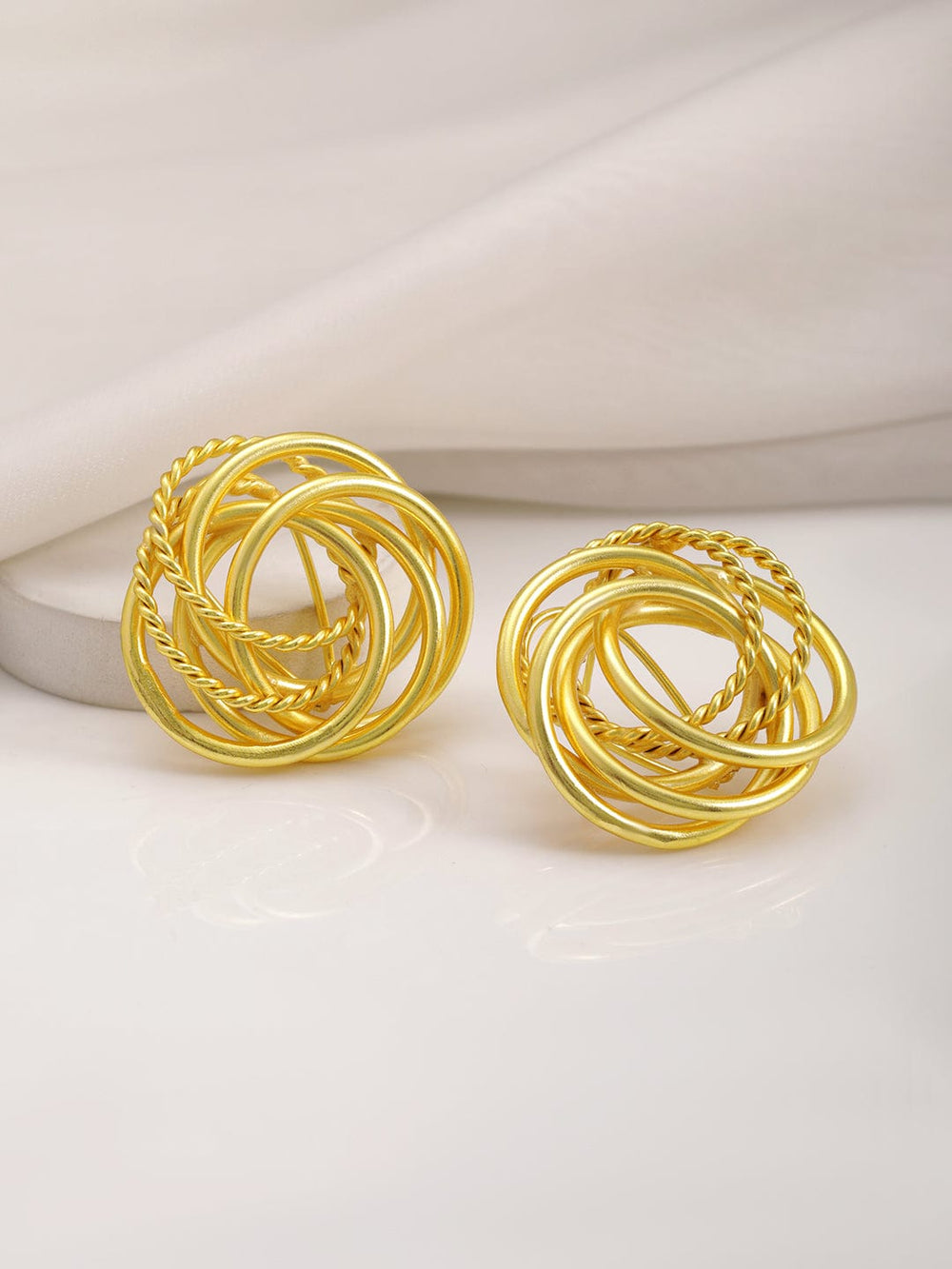 22KT Gold Plated Wired  Floral Studs Earrings Earrings
