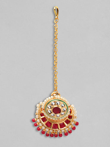 Rubans Gold Plated Handcrafted Kundan Maangtikka
