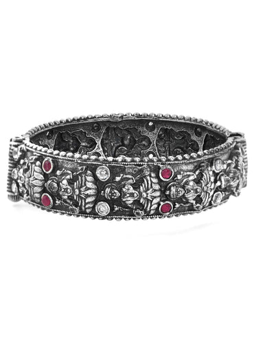 Rubans Oxidised Filigree Silver Plated Handcrafted Durga Bracelet