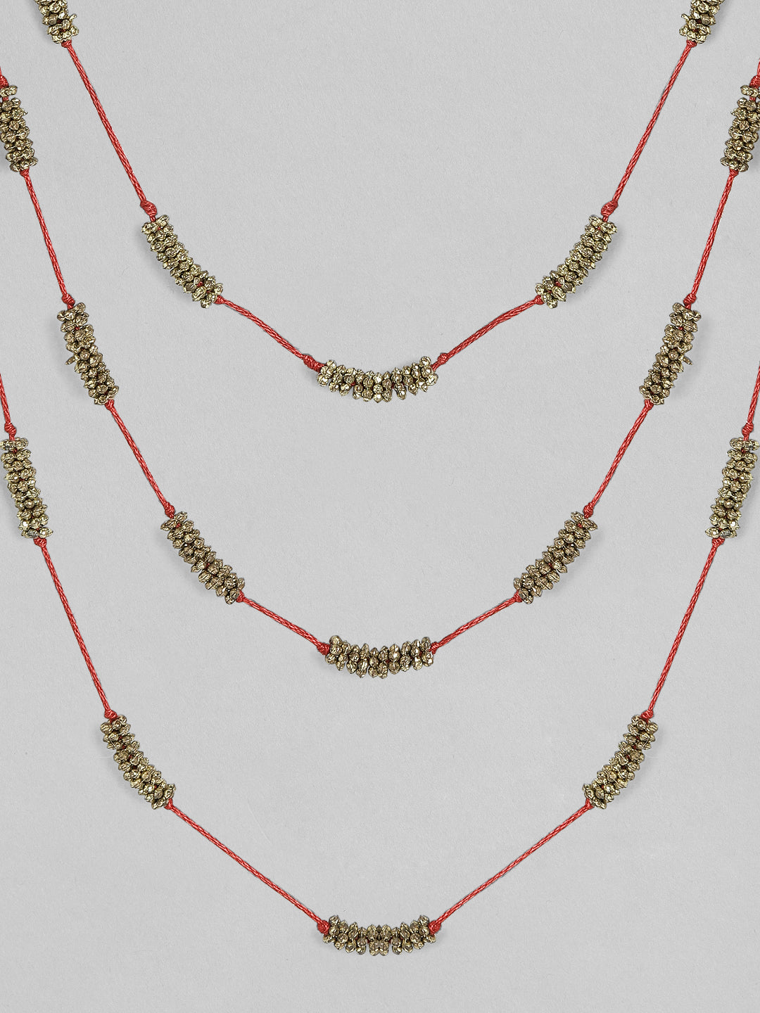 Rubans Voguish Antique Polished Red Multi layered necklace.