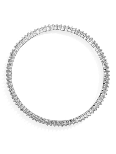 Rubans Silver Plated Zircon Stone Studded Set of 2 Bangles