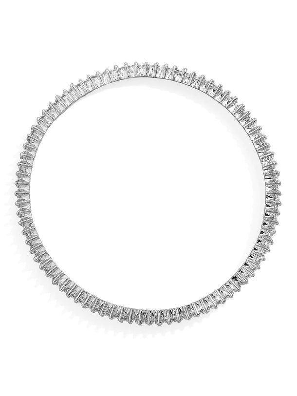 Rubans Silver Plated Zircon Stone Studded Set of 2 Bangles