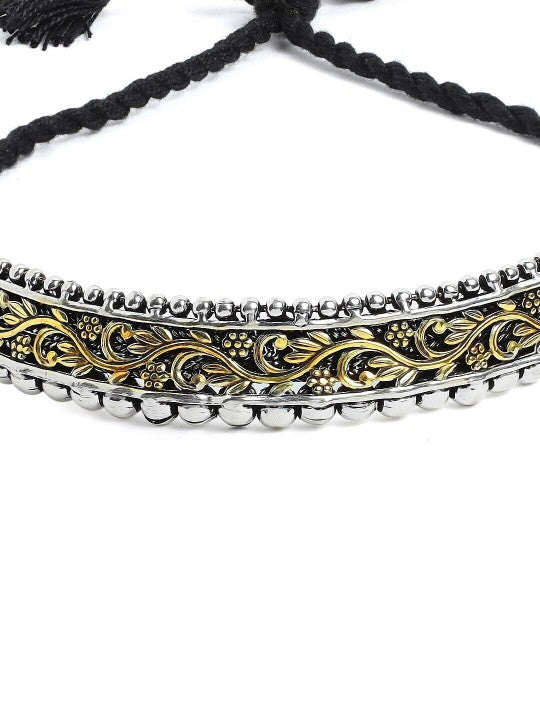Rubans Silver Plated Handcrafted Dual Toned Filigree Choker