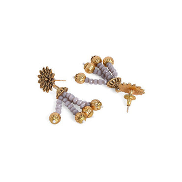 Rubans Gold Plated Crystal Beads Embellished Statement Necklace Set