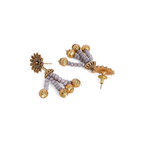 Rubans Gold Plated Crystal Beads Embellished Statement Necklace Set