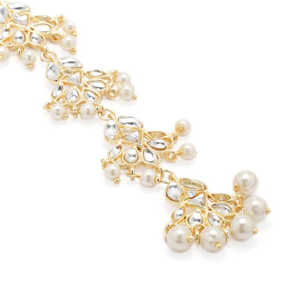 Rubans Gold Plated Pearl Statement Maangtika