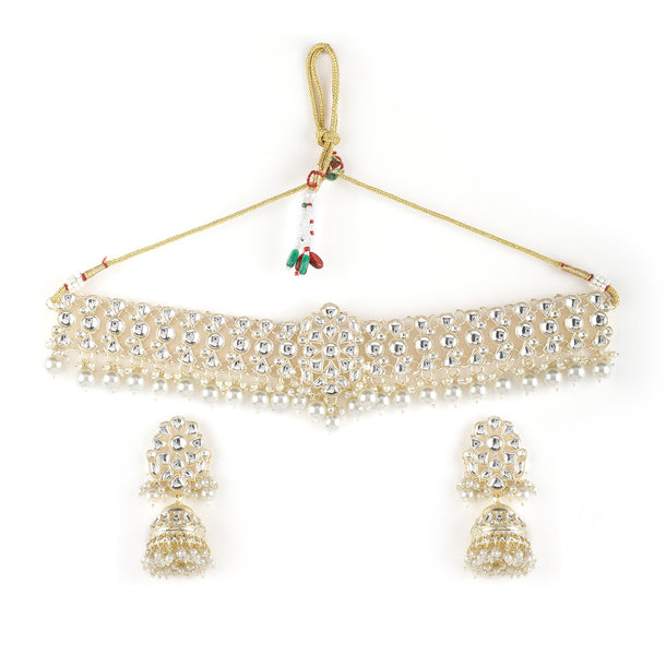 Rubans Gold Plated Festive Kundan Necklace Set