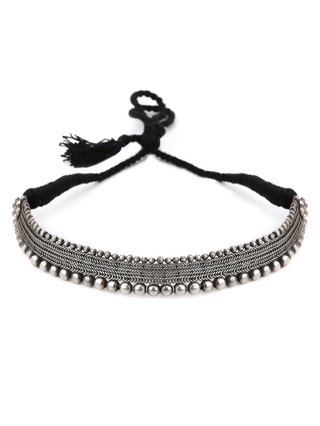 Rubans Oxidised Silver Plated  Choker