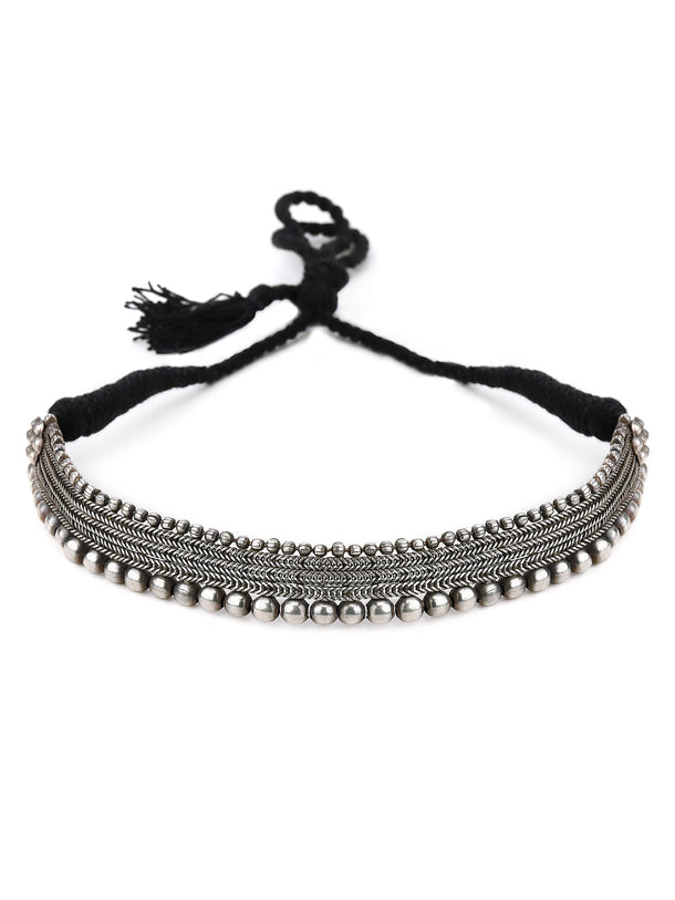 Rubans Oxidised Silver Plated  Choker