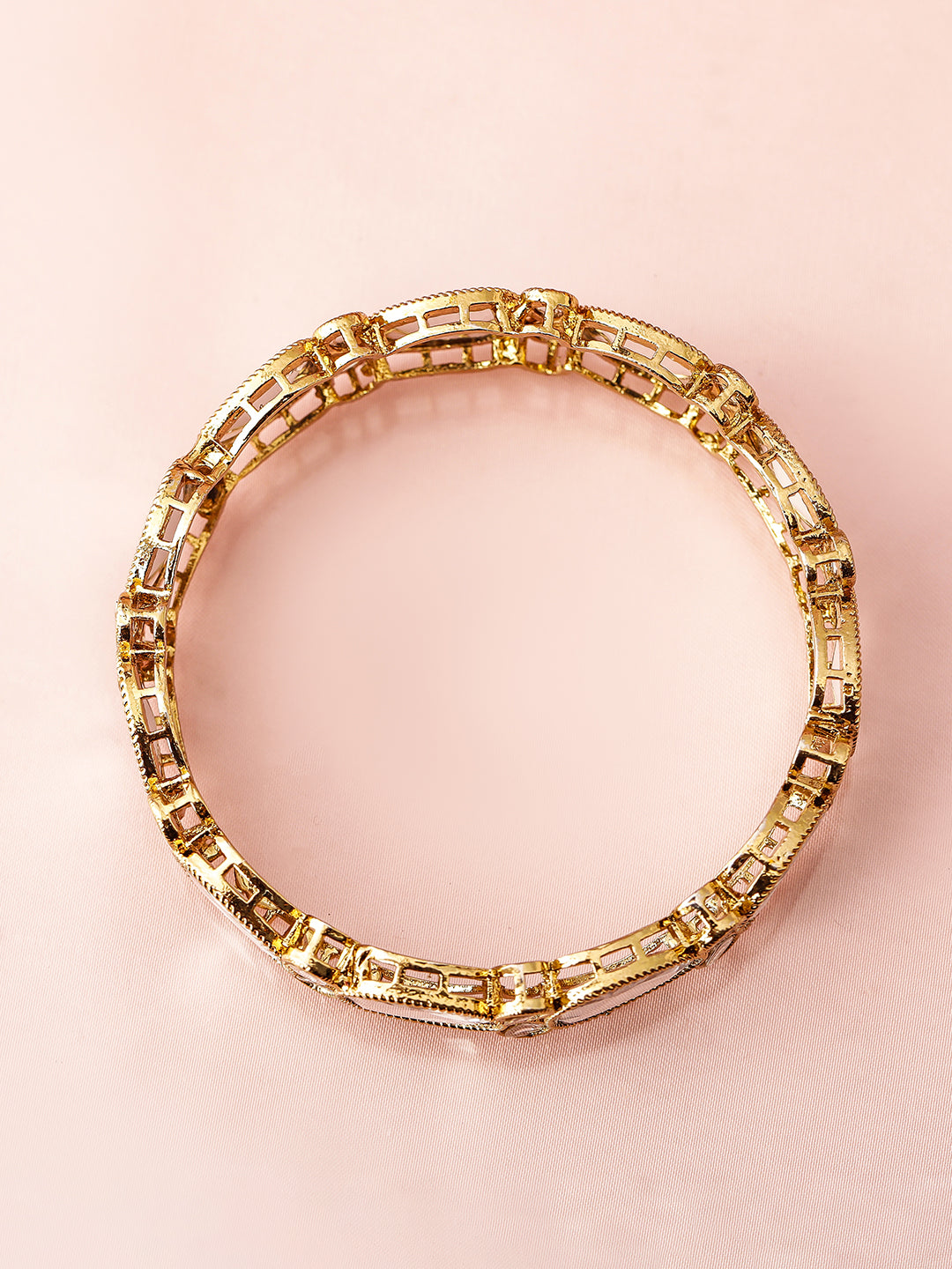 Polki Style White Kundan Bangles