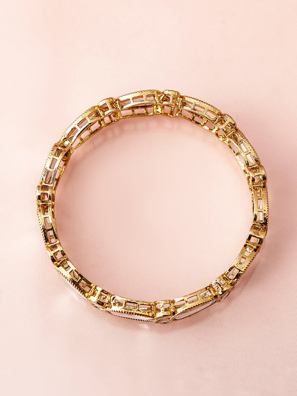 Polki Style White Kundan Bangles