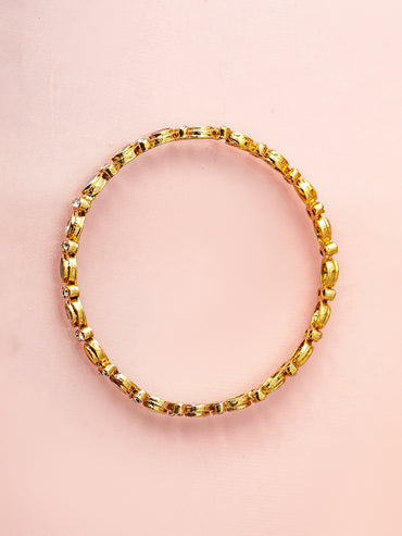 Rubans Set of 4 18K Mehandi Gold-Plated Multicolor Kundan & Gemstone Studded Bangles