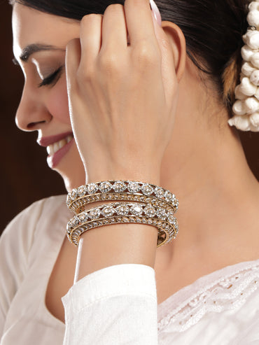 White Frost Contemporary Bangles