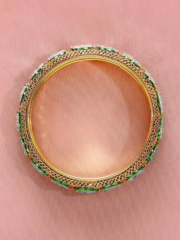 Green Enamel Kundan Bangles
