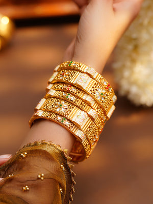 Royal Bloom Bridal Bangles Set