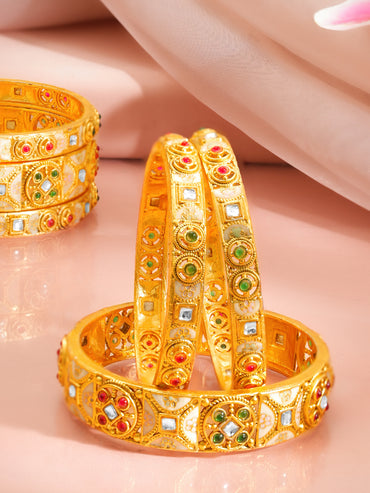 Gold Plated Traditional Festive Bangle Set