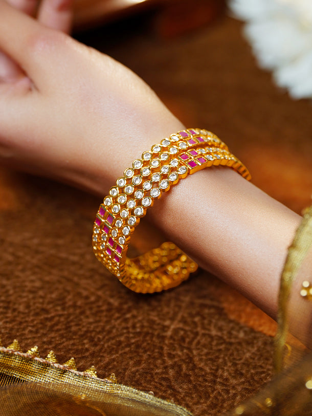 Bridal Ruby Kundan Bangles Set