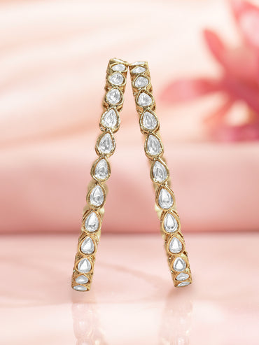 Rubans Set of 2 Gold Plated Kundan Bangles