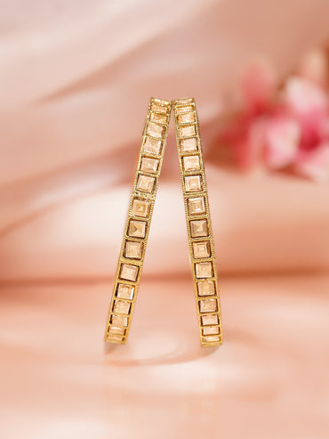 Rubans Set of 2 Gold Plated Traditional Kundan Bangles