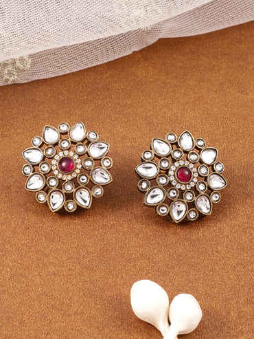 Refined Petal Kundan & Red Choker Set