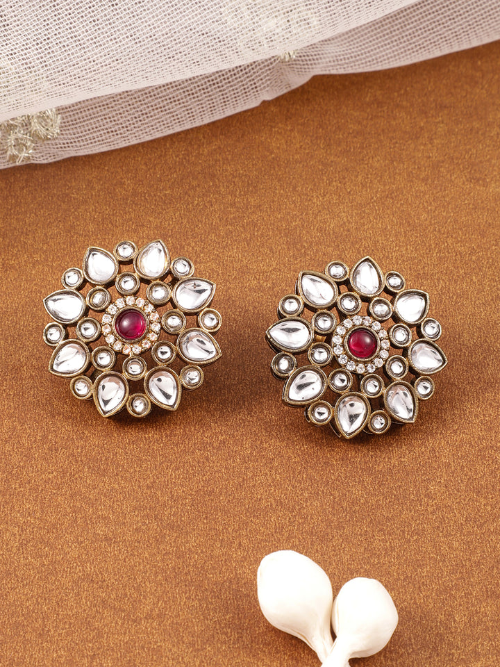 Refined Petal Kundan & Red Choker Set