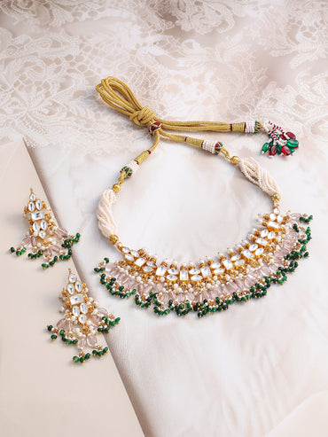 Luxe Green Beads Necklace Set