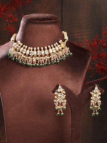 Luxe Green Beads Necklace Set
