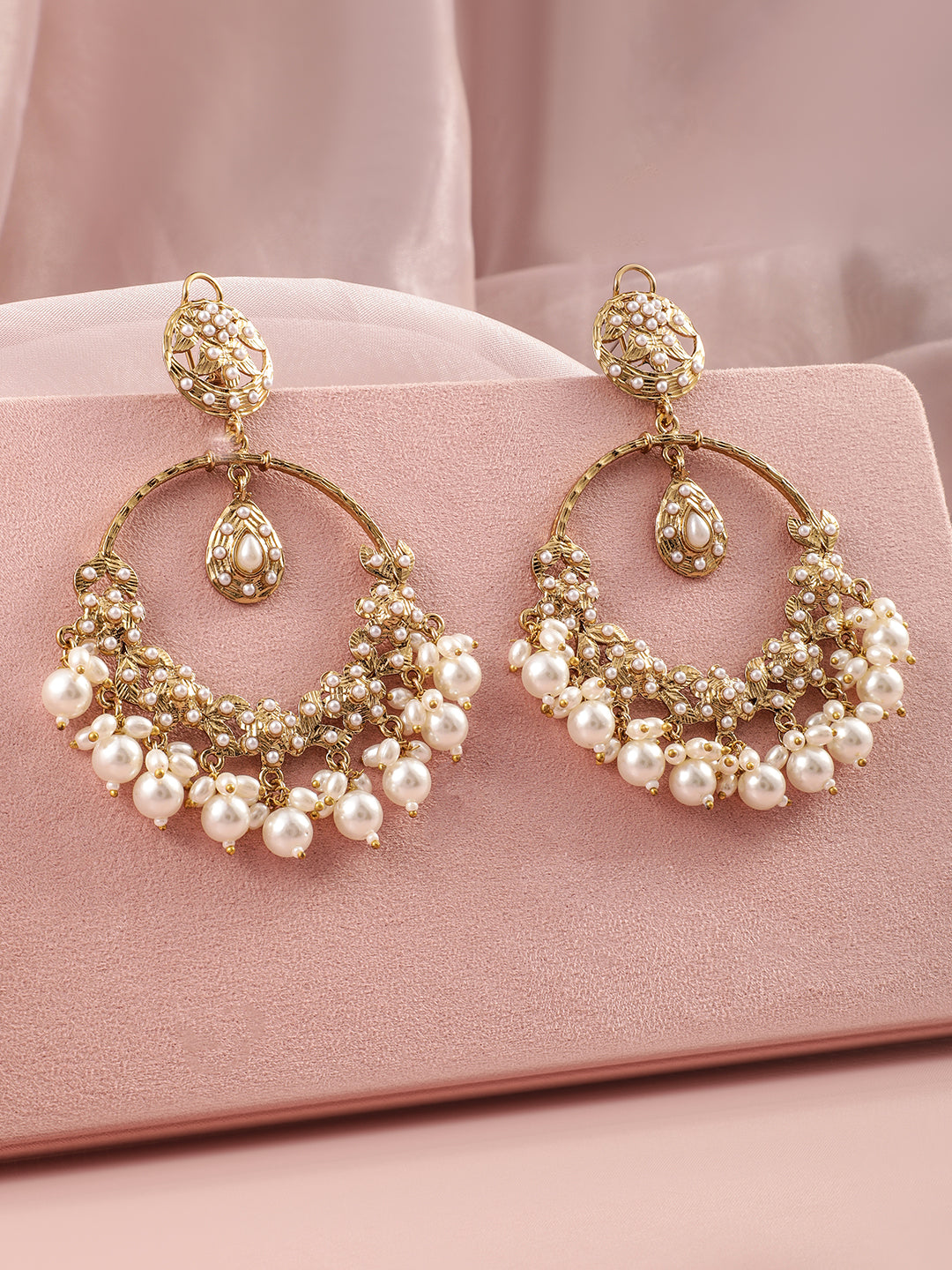 Royal Ivory Pearls Chandbali