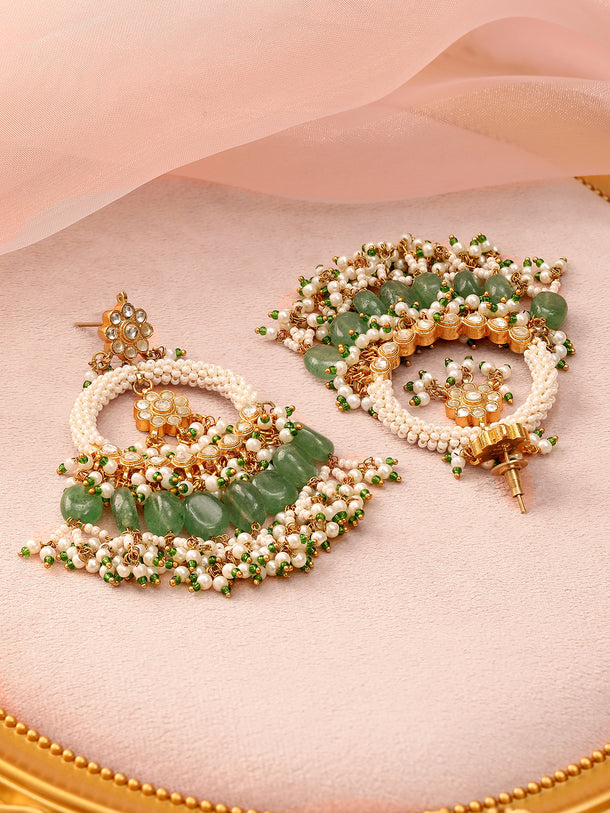 Heritage Pearl Green Beads Danglers