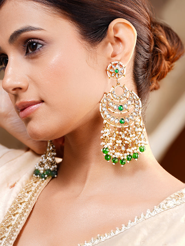 Celebration Ready Kundan Chandelier Earrings
