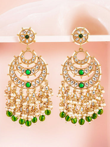 Celebration Ready Kundan Chandelier Earrings