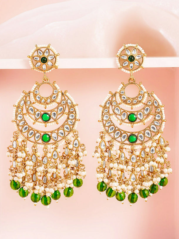Celebration Ready Kundan Chandelier Earrings
