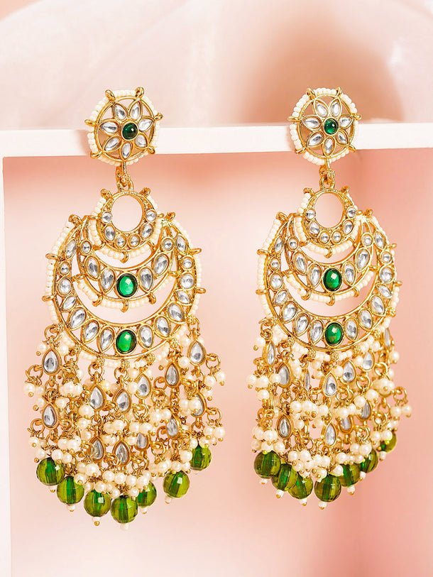 Celebration Ready Kundan Chandelier Earrings