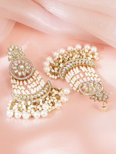 Moonlit Pearl Chandbali Glow Earrings