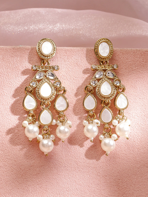 Luxe Shine White Stone Chandelier