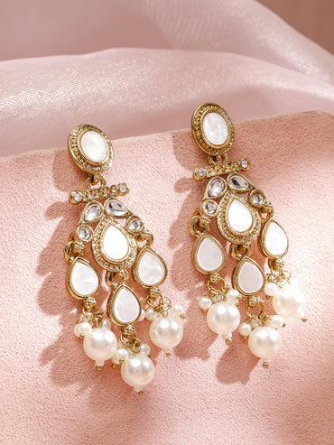 Luxe Shine White Stone Chandelier