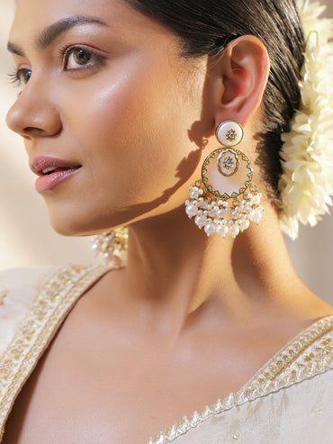 Pure Glow White Dangler Earrings