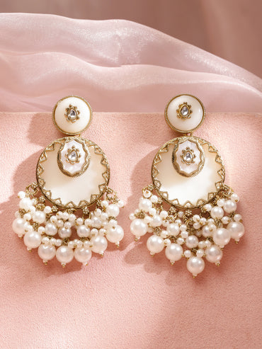 Pure Glow White Dangler Earrings